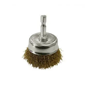 Josco Brumby 50Mm Drill Bit Steel Wire Spindle-Mounted Crimped Cup Brush 1