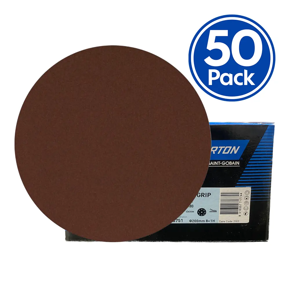 Norton Speedgrip Adalox Sandpaper Disc 180Mm Nh P80 X 50 Pack Box 80 Grit 1