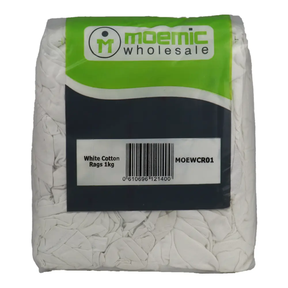 Moemic White Cotten Rags 1Kg Cleaning Staining Multipurpose Bulk 1