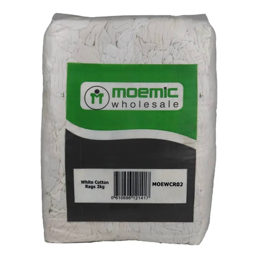 Moemic White Cotten Rags 2Kg Cleaning Staining Multipurpose Bulk 1