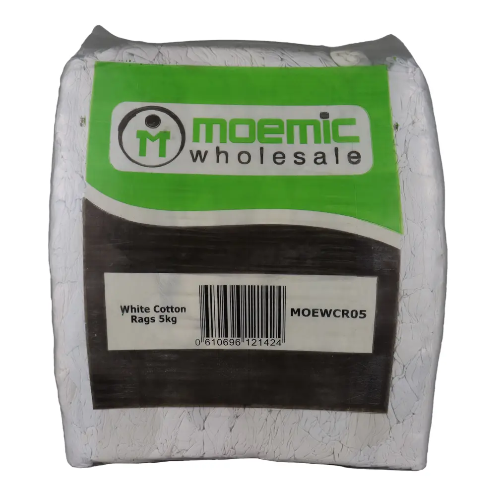 Moemic White Cotten Rags 5Kg Cleaning Staining Multipurpose Bulk 1