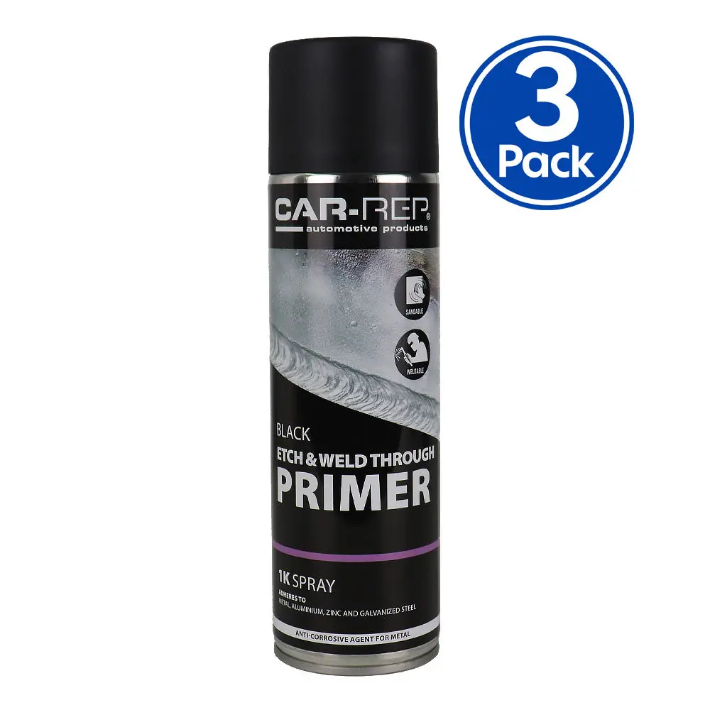 Car-Rep Automotive Acid Etch Weld Thru Primer 500Ml Black X3 1
