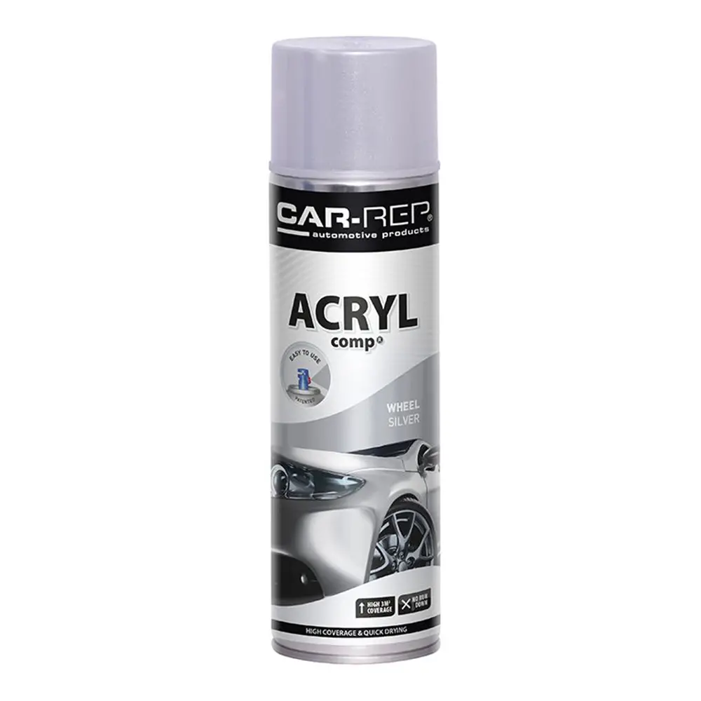 Car-Rep Professional Automotive Acrylic Spray Paint 500Ml Wheel Silver Aerosol 1