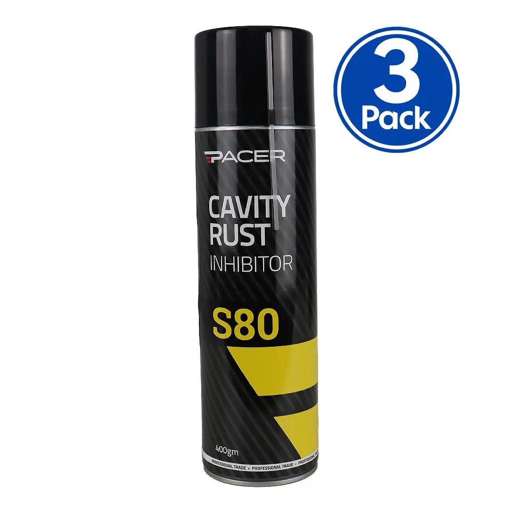 Pacer S80 Cavity Rust Inhibitor Aerosol 400Gm Water-Repellent Rust Protection X3 1