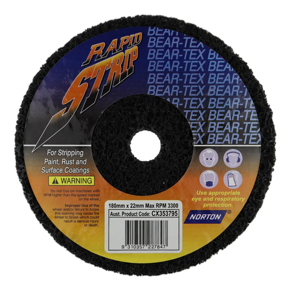 Norton Bear-Tex Rapid Strip Disc 180Mm X 22.0Mm 1
