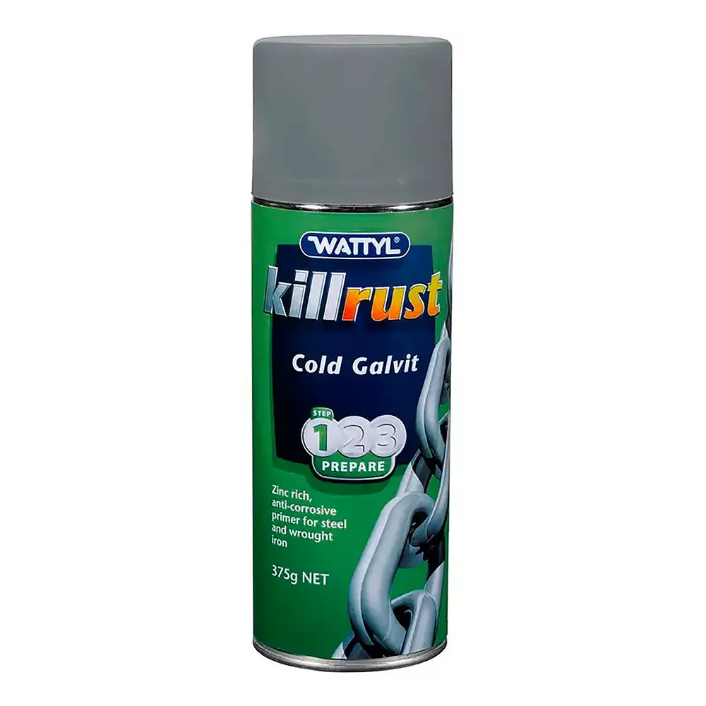 Wattyl Killrust Cold Galvit Galvanising Aerosol Grey 375G Corrosion Protection 1