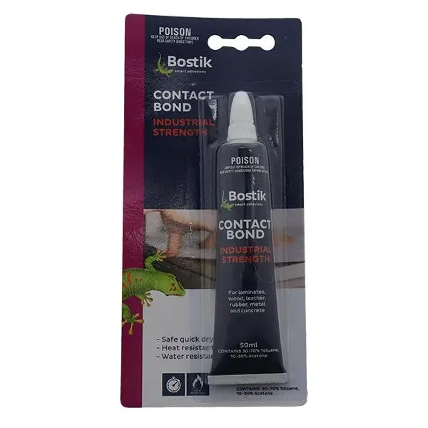 Bostik Industrial Strength Quick Drying Heat & Water Resistant Contact Bond 50Ml 1