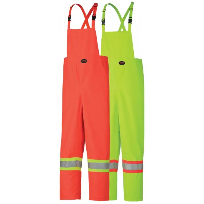 Pioneer Nylon Safety Bib Rain Pants, Orange 1