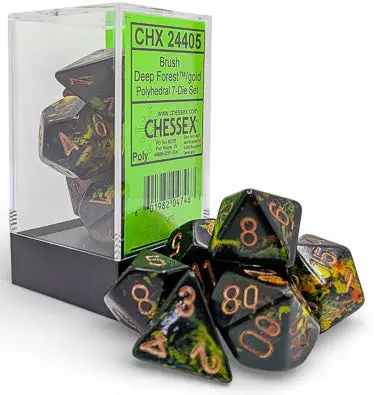 Dice: 7 Pc: Brush : Deep Forest / Gold 1