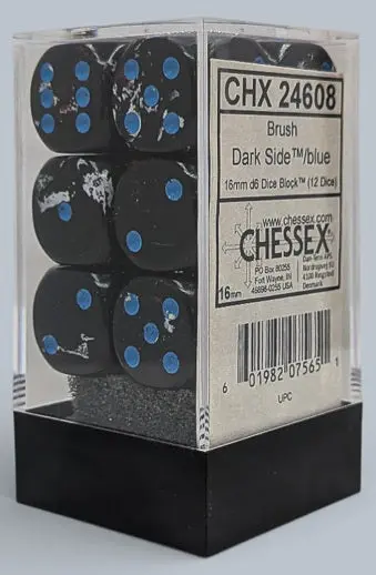 Dice: 12X D6: 16 Mm: Brush: Dark Side / Blue 1