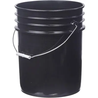 Pail, 5 Gallon, Black, Hdpe 1