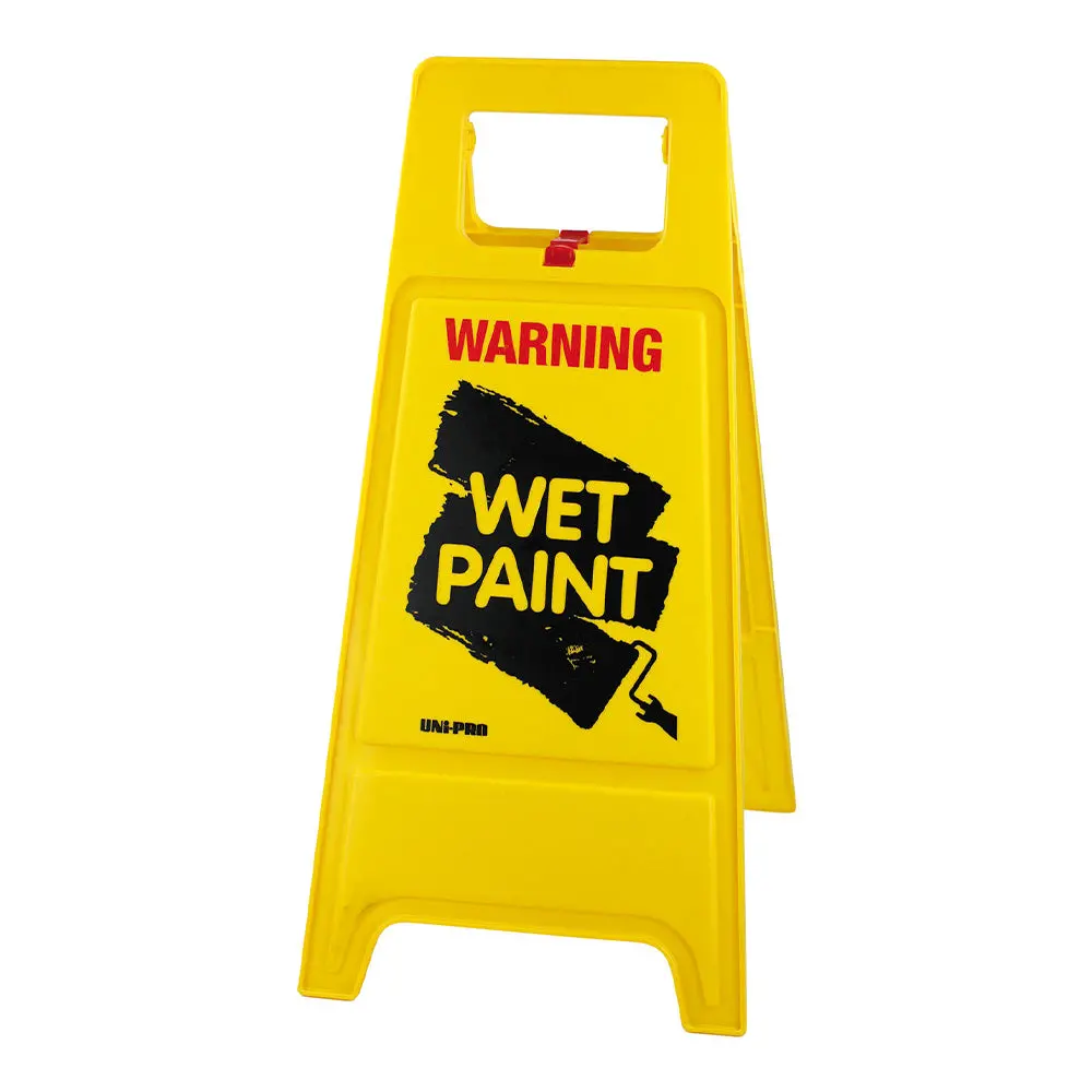Uni-Pro Warning Wet Paint Warning Sign Yellow A-Frame Double Sided 1