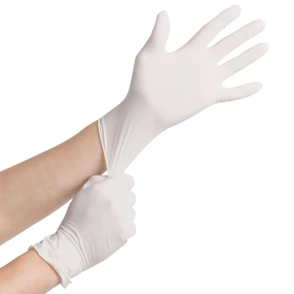 Disposable Latex Gloves, Powdered, Medium. Box Of 100 1