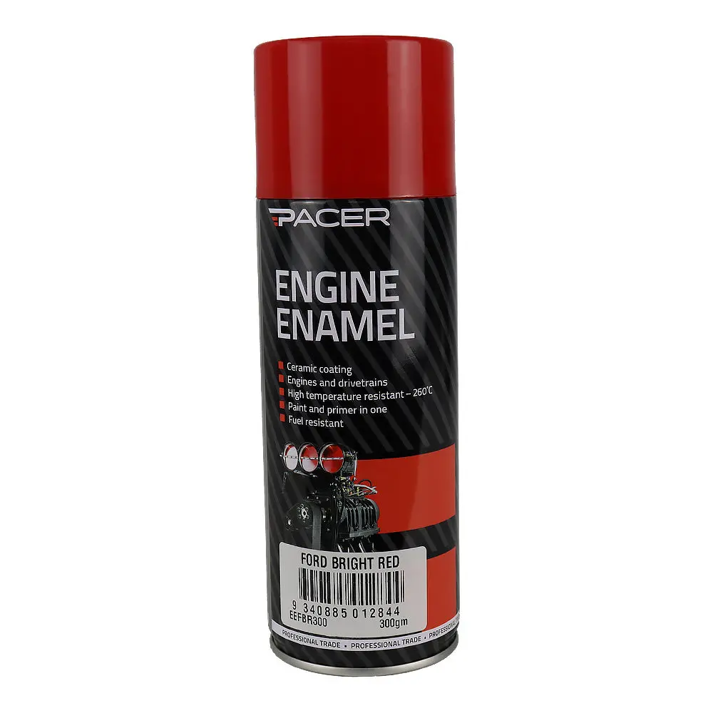 Pacer Engine Enamel Ford Bright Red 300Gm Aerosol High Temperature Spray Paint 1