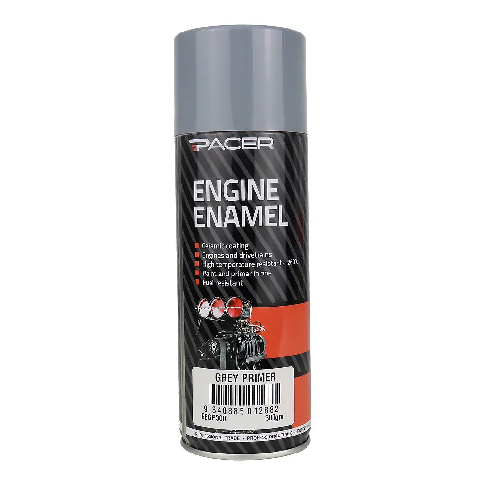 Pacer Engine Enamel Grey Primer 300Gm Aerosol High Temperature Spray Paint 1