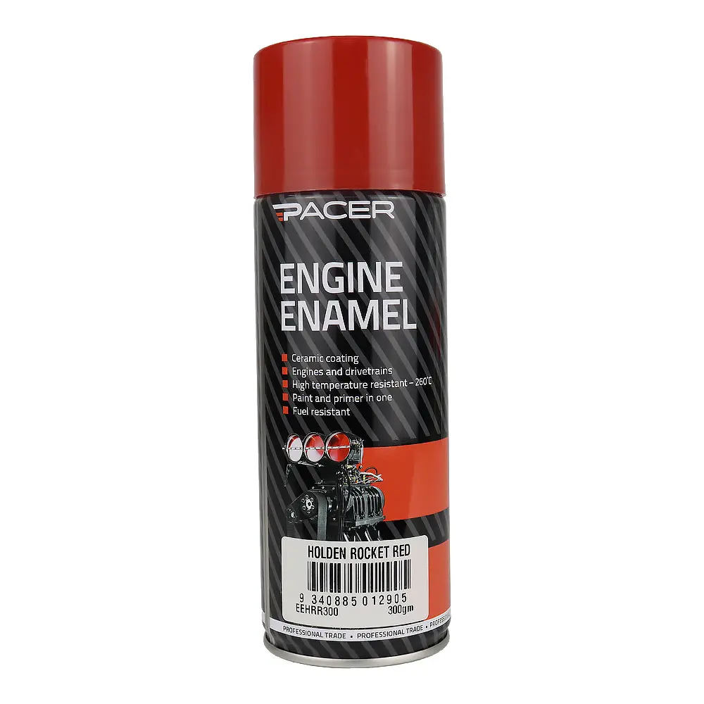 Pacer Engine Enamel Holden Rocket Red 300Gm Aerosol High Temperature Spray Paint 1