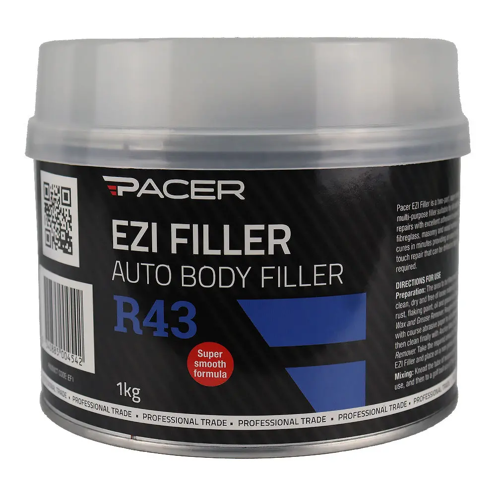 Pacer R43 Ezi Filler With Hardener 1Kg Premium Body Filler Repair 1