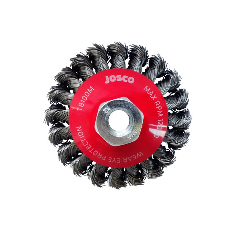 Josco 100Mm Multi-Thread Twistknot Bevel Wire Brush Wheel 1