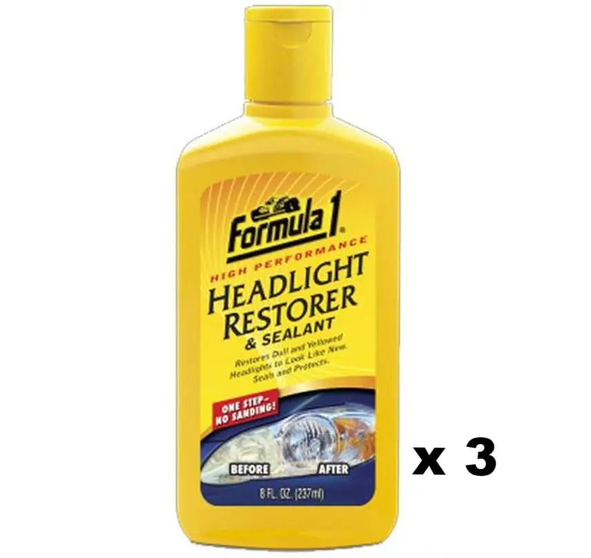 F1 Headlight Plastic Restorer Restoration Sealant 237Ml Boat Car Motorcycle X 3 Pack 1