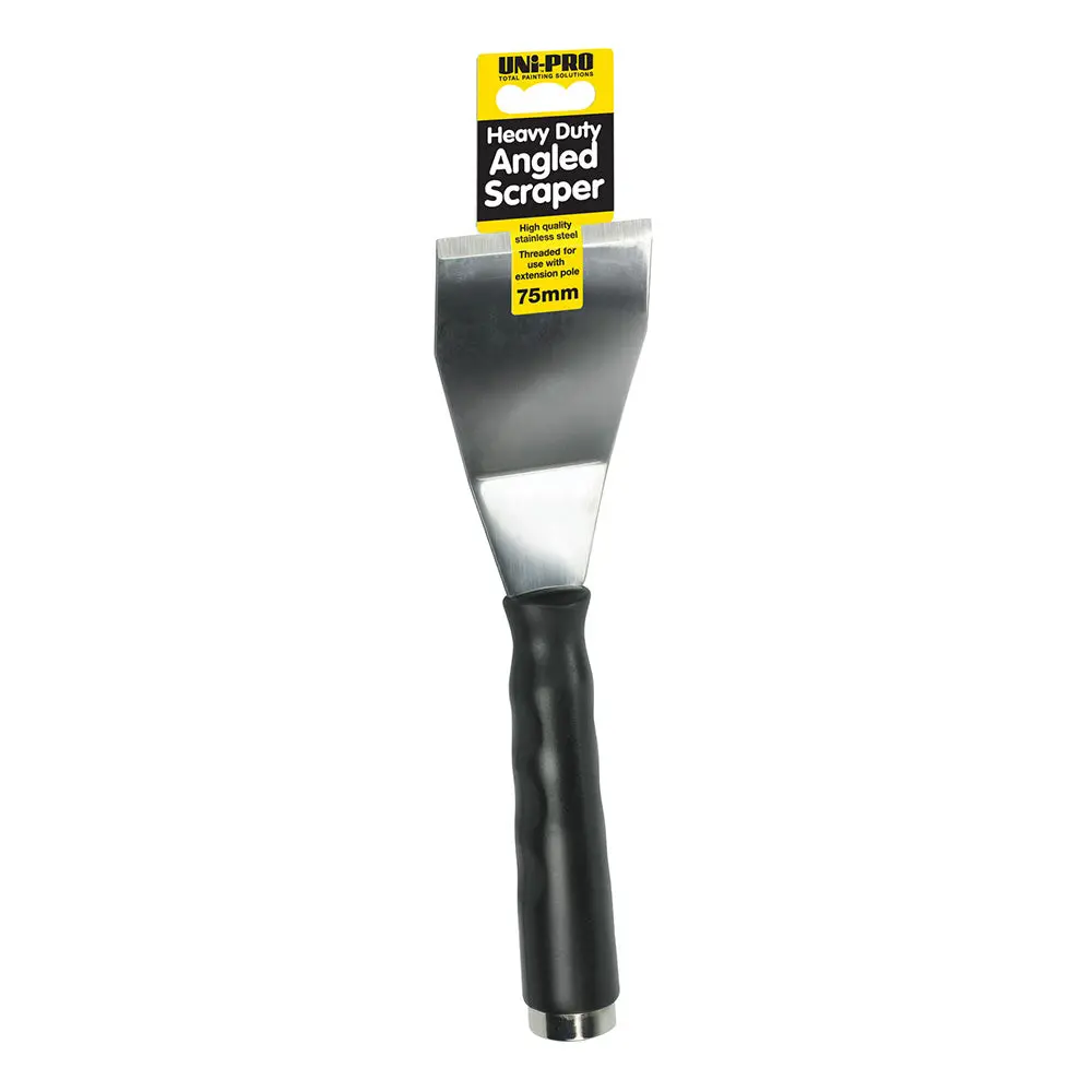 Uni-Pro Heavy Duty Angled Paint Scraper 75Mm Stainless Steel 1