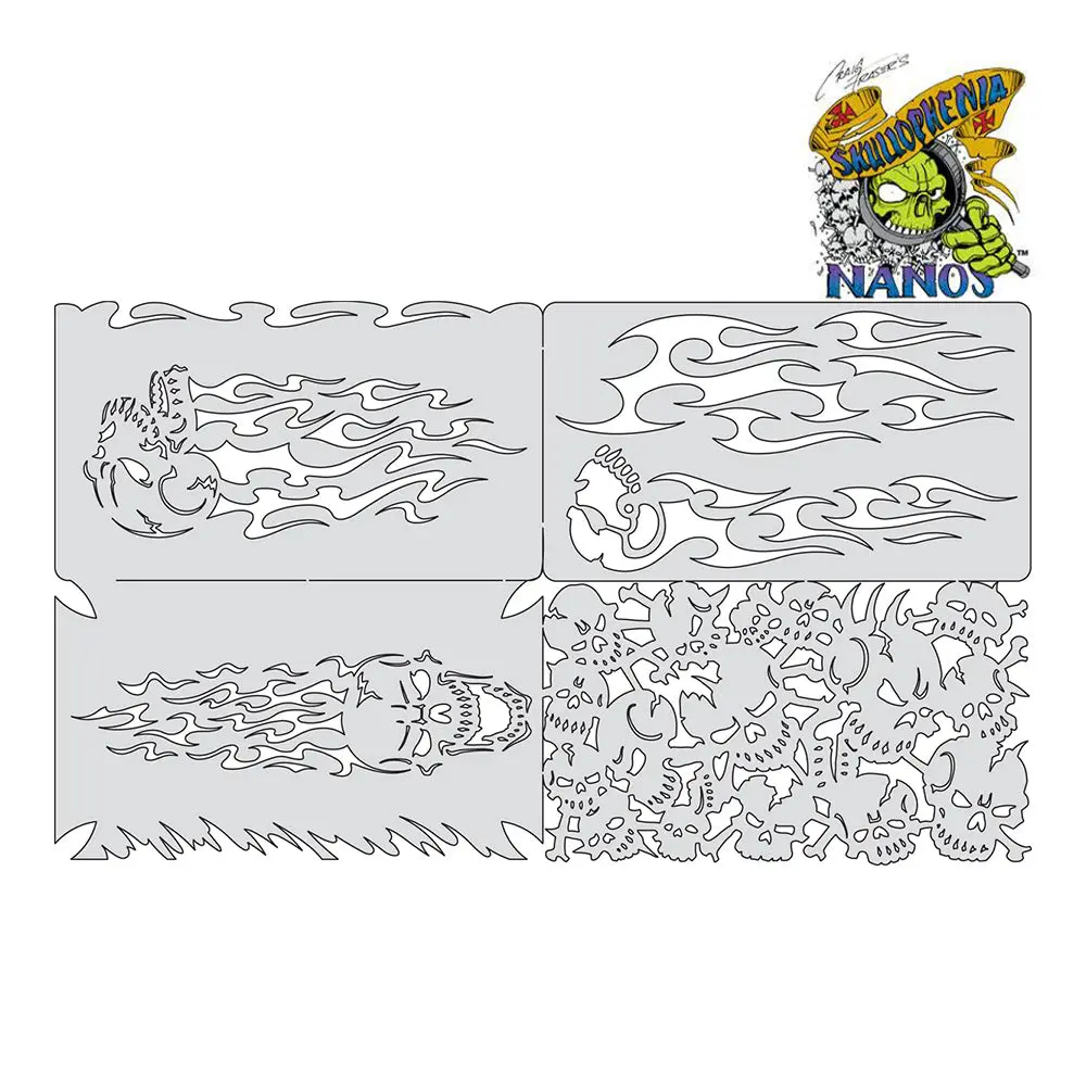 Anest Iwata Skullophenia Nanos Airbrush Design Stencil 1