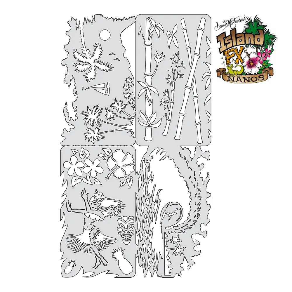 Anest Iwata Island Fx Nanos Airbrush Design Stencil 1