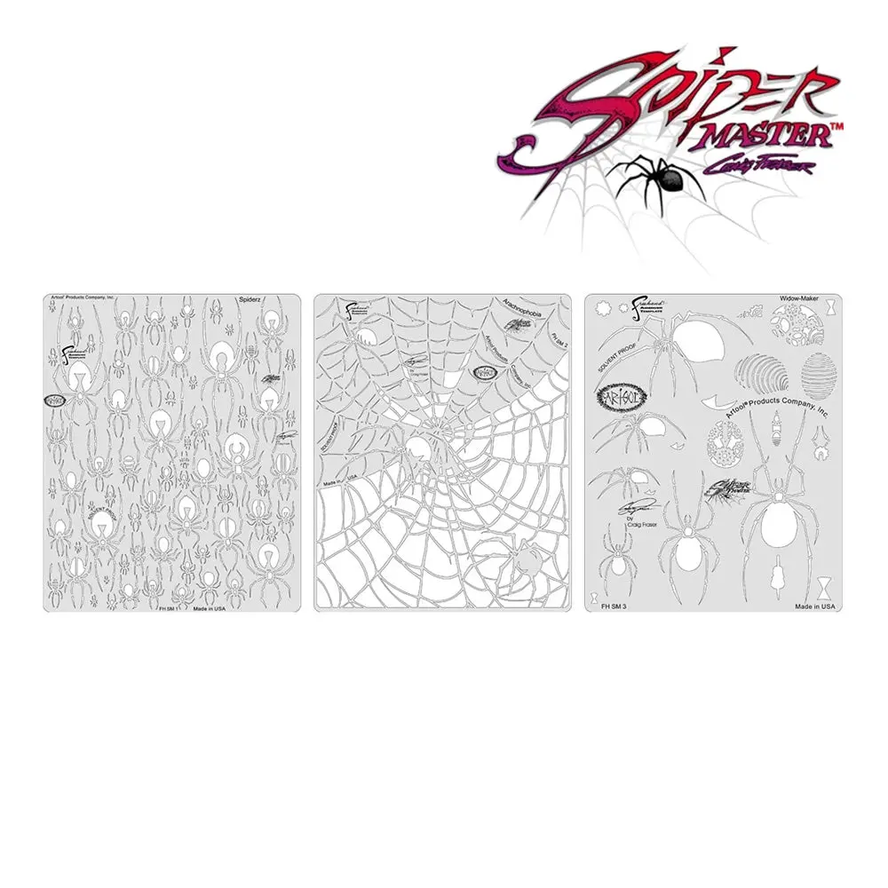 Anest Iwata Spider Master Set Of 3 Template Airbrush Design Stencil 1