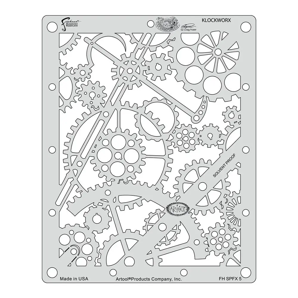 Anest Iwata Steampunk Clockwork Template Airbrush Design Stencil 1