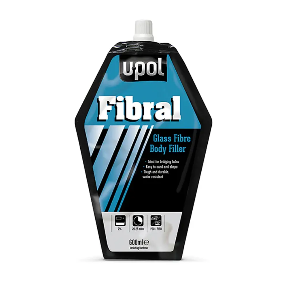 U-Pol Fibral Glass Fibre Body Filler 440Ml Sandable Fibreglass Paste Putty 1