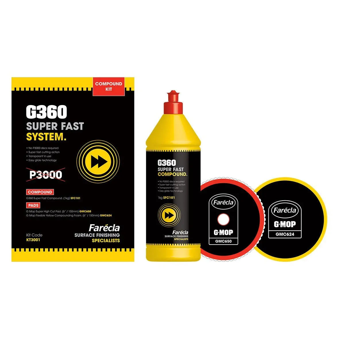 Farecla G360super Fast System Compound Kit Fast Cutting / Buffing Action 1