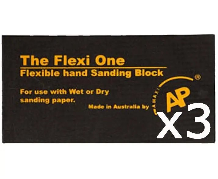 Amaxi The Flexi One Flexible Rubber Hand Sanding Block 3 Pack 1