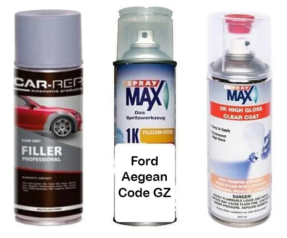 Auto Touch Up Paint Ford Aegean Code Gz Plus 2K Clear Coat & Primer 1