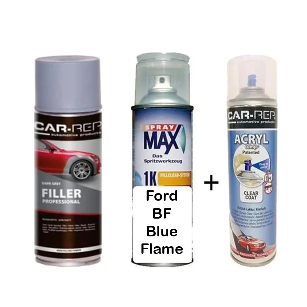 Auto Touch Up Paint For Ford Bf Blue Flame Plus 1K Clear Coat & Primer 1
