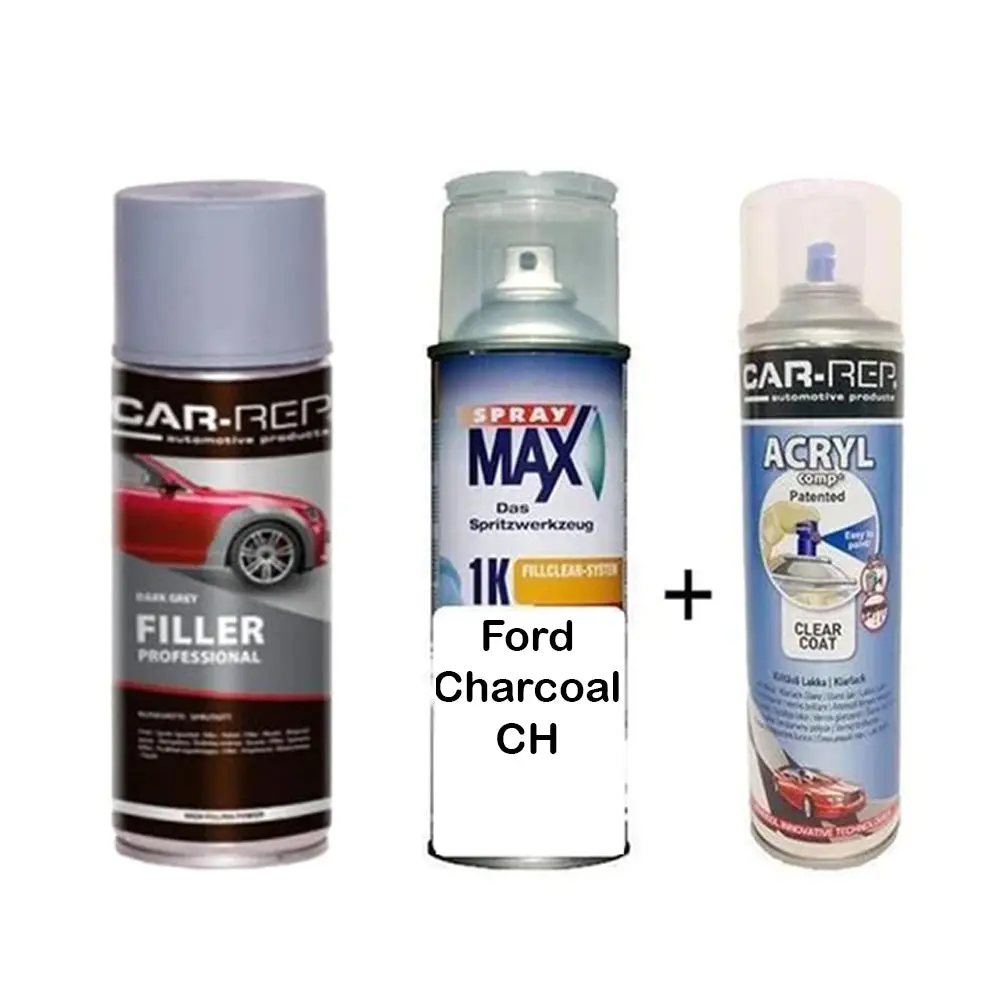 Auto Touch Up Paint For Ford Charcoal Ch Plus 1K Clear Coat & Primer 1