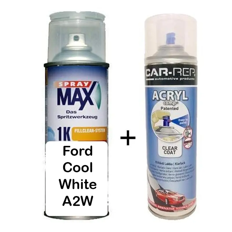 Auto Car Touch Up Paint Can Ford Cool White A2w Plus 1K Clear Coat 1