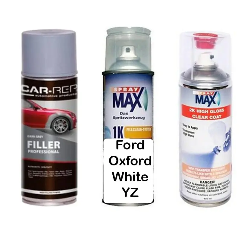 Auto Touch Up Car Paint Can Ford Oxford White Yz Plus 2K Clear Coat & Primer 1
