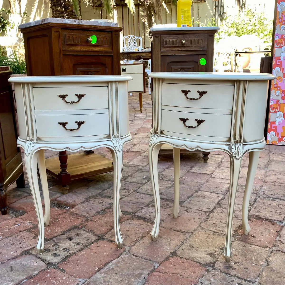 Dainty Pair Of French Style Pedestals - Sold 1