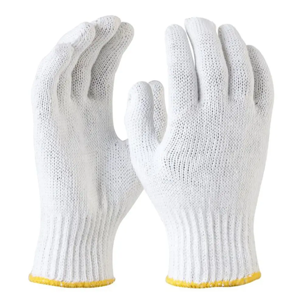 Maxisafe Bleached Knitted Poly Cotton Liner Gloves Large 1