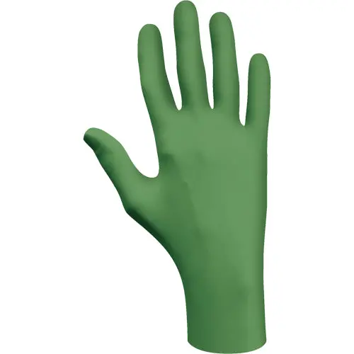 Biodegradable Disposable Nitrile Gloves, Powder-Free, Green, 4 Mil 1