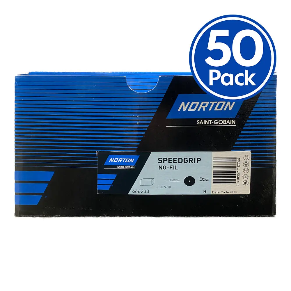 Norton Speed Grip H233 Grit P60 150Mm 7H Hole 50 Discs Hook & Loop Sandpaper 1