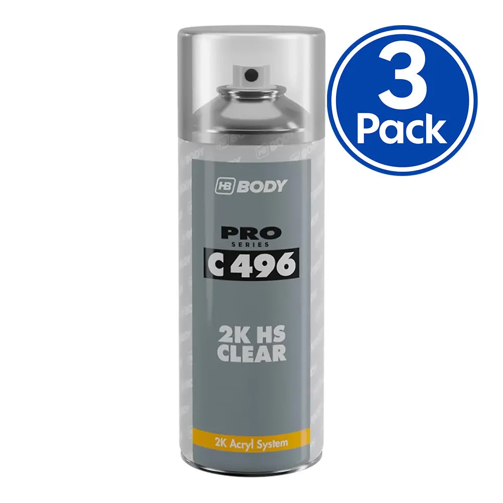 Hb Body 2K High Gloss Appearance Hs Clear Coat Paint C496 Aerosol 400Ml X 3 Pack 1