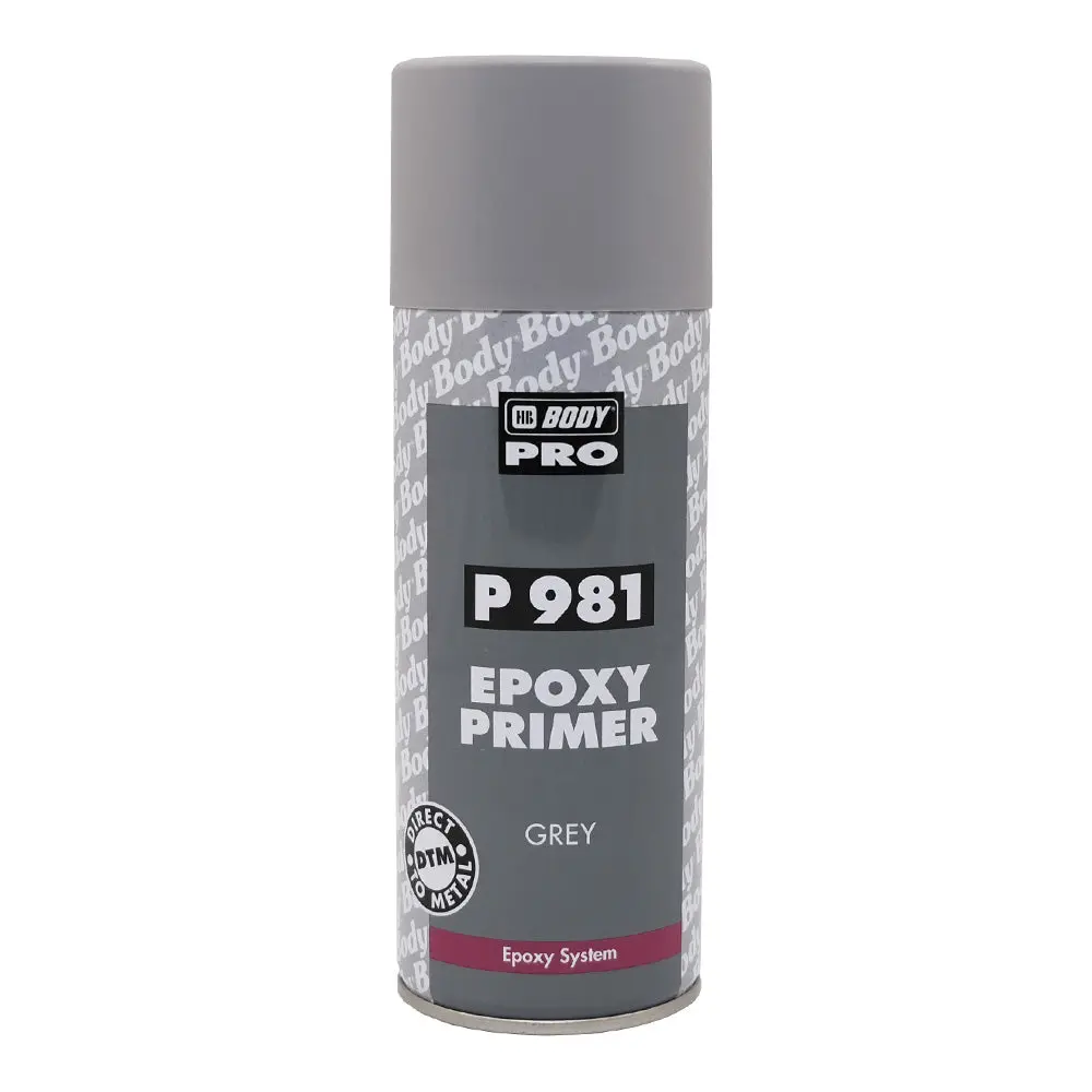 Hb Body 981 1K Epoxy Primer Aerosol 400Ml Grey Automotive Metal 1