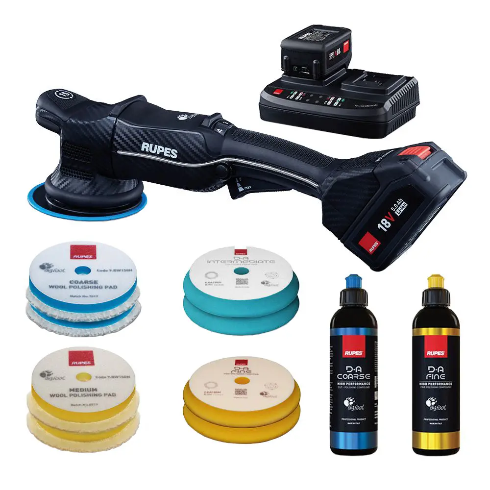 Rupes Hlr15/Bas Bigfoot Ibrid Cordless Brushless 125Mm Orbital Polisher Kit 18V 5.0Ah 1