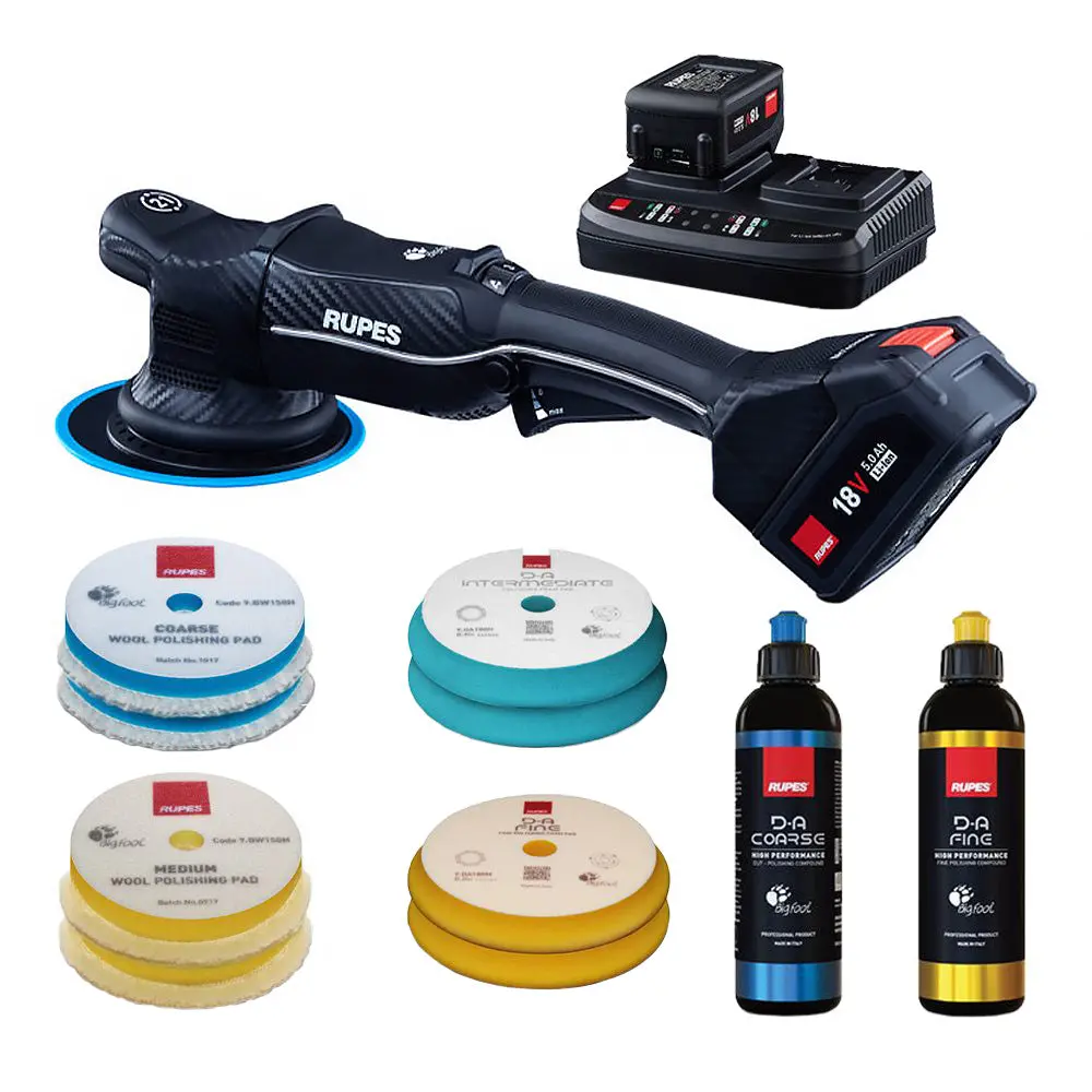 Rupes Hlr21/Bas Bigfoot Ibrid Cordless Brushless 125Mm Orbital Polisher Kit 18V 5.0Ah 1