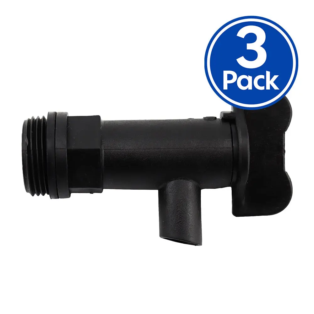 Septone Plastic Solvent Drum Tap 20L & 60L 3/4 Bsp Black X 3 Pack 1