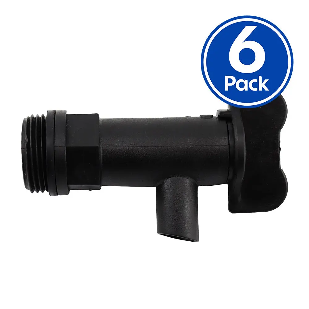Septone Plastic Solvent Drum Tap 20L & 60L 3/4 Bsp Black X 6 Pack 1