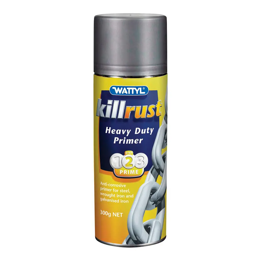 Wattyl Killrust Heavy Duty Primer Grey Aerosol 300G Rust Protection Primer 1
