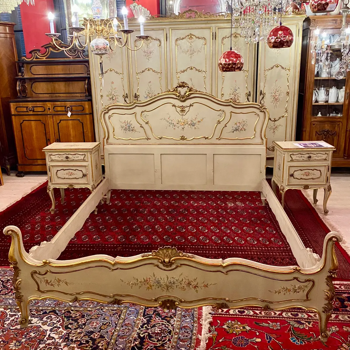 Antique Hand Painted & Gilt Italian Bedroom Set - Sold 1