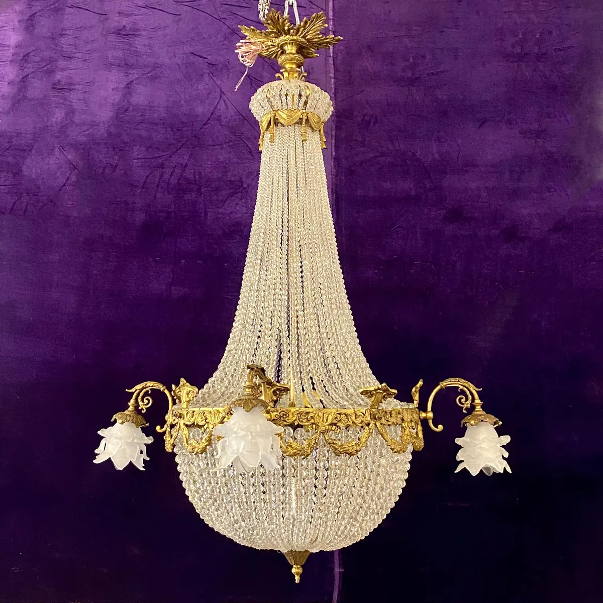 Extremely Rare And Special Antique Neoclassical Chandelier - Sold 1