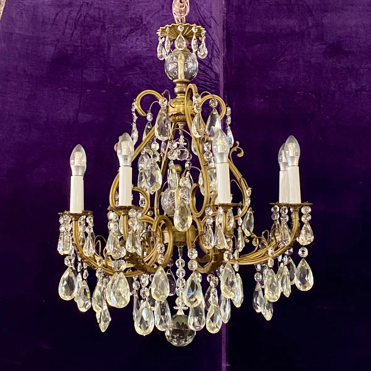 Beautiful Antique French Cage Chandelier - Sold 1